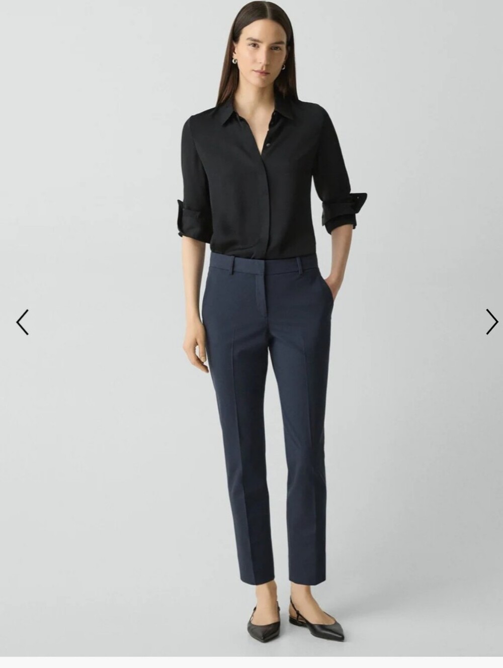 Theory Treeca 2 Crop Suit Pants in Traceable Good Wool - Nocturne Navy